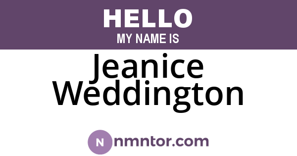Jeanice Weddington