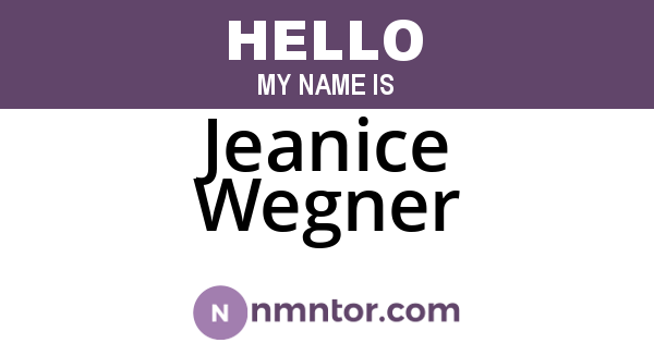 Jeanice Wegner
