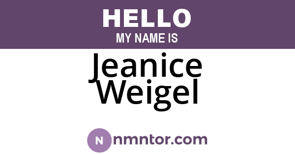 Jeanice Weigel