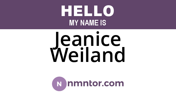 Jeanice Weiland