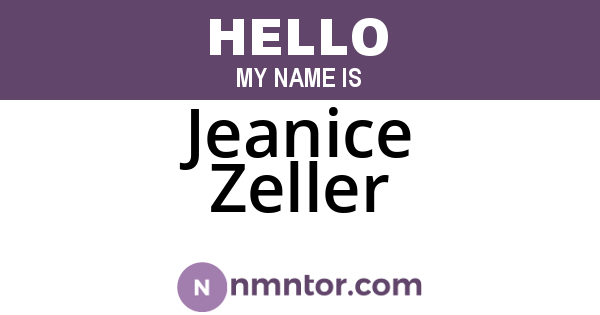 Jeanice Zeller