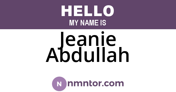 Jeanie Abdullah