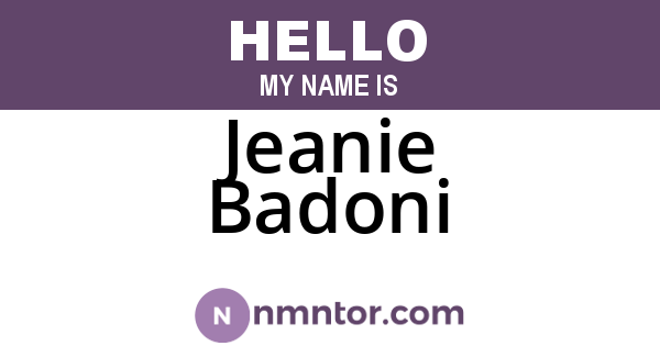 Jeanie Badoni