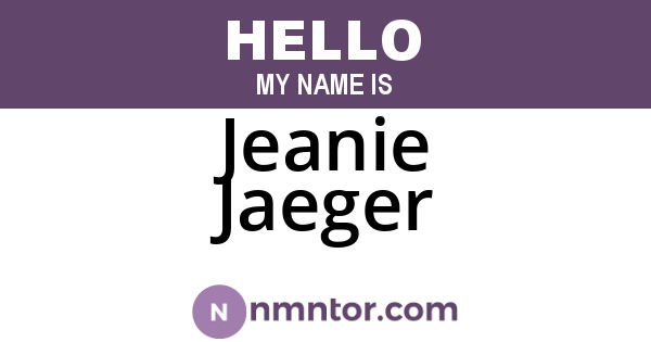 Jeanie Jaeger