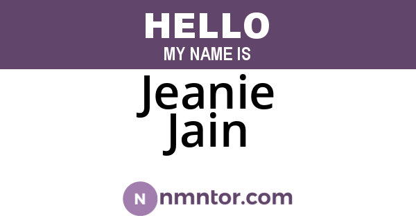 Jeanie Jain