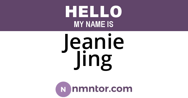 Jeanie Jing