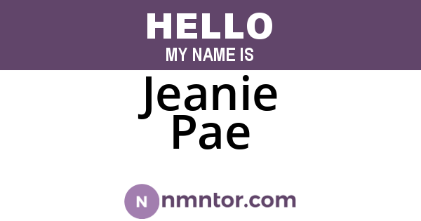 Jeanie Pae