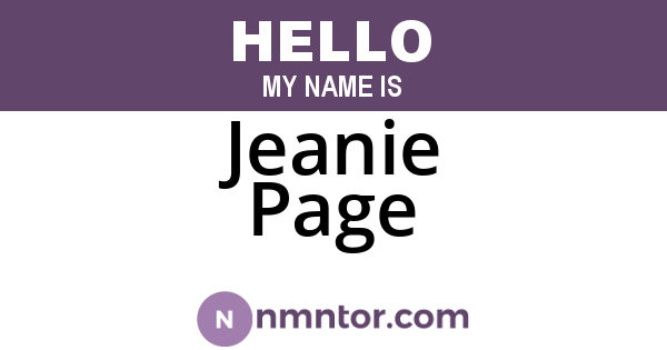 Jeanie Page