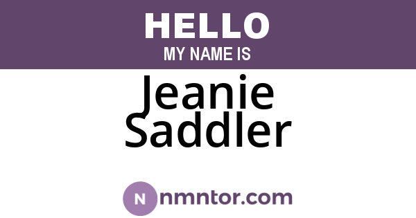 Jeanie Saddler