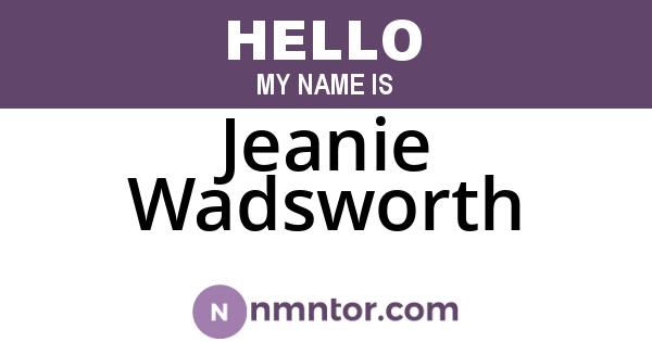 Jeanie Wadsworth