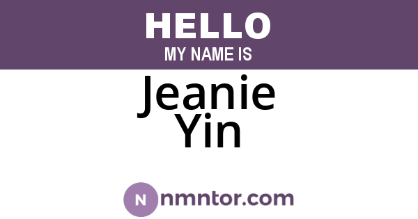Jeanie Yin