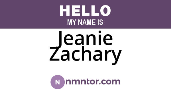 Jeanie Zachary