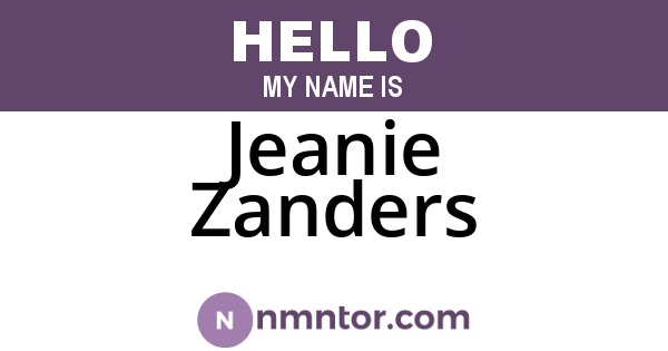 Jeanie Zanders