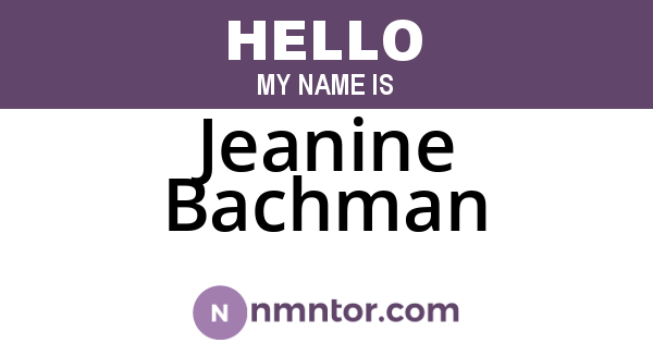 Jeanine Bachman