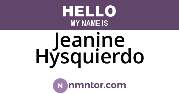 Jeanine Hysquierdo