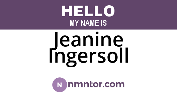 Jeanine Ingersoll