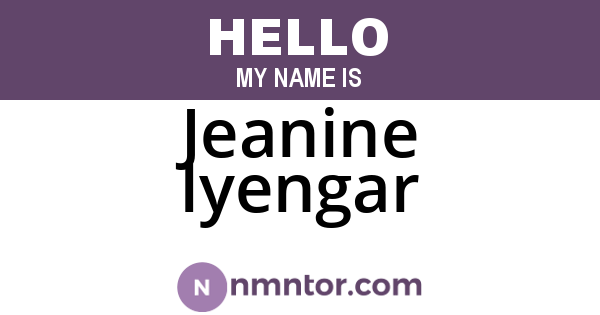 Jeanine Iyengar