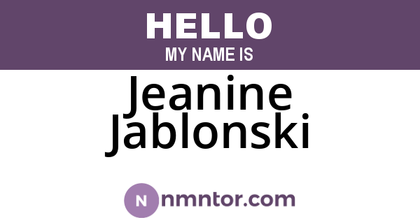 Jeanine Jablonski