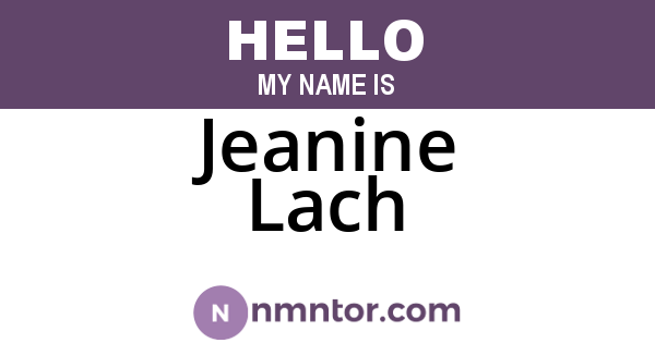 Jeanine Lach