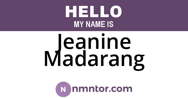 Jeanine Madarang
