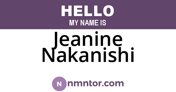 Jeanine Nakanishi