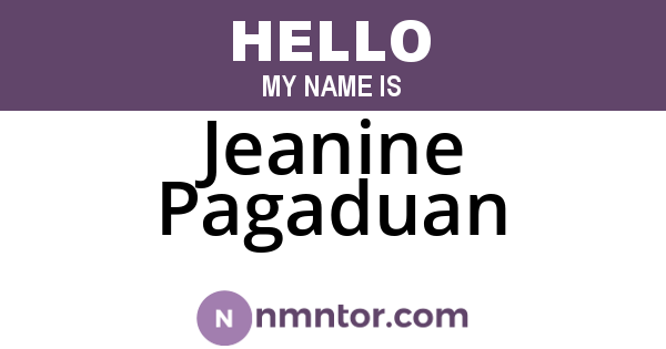 Jeanine Pagaduan