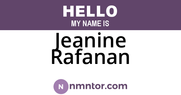 Jeanine Rafanan
