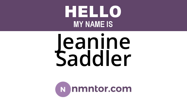 Jeanine Saddler