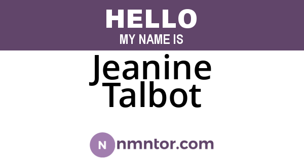 Jeanine Talbot