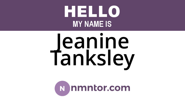 Jeanine Tanksley