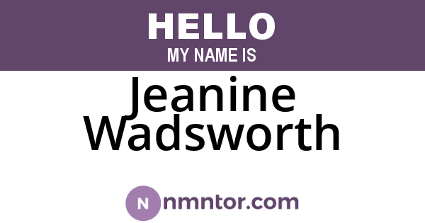Jeanine Wadsworth