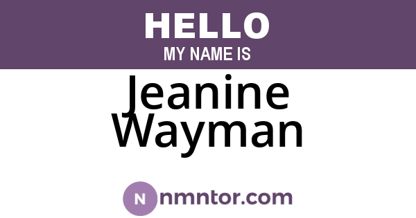 Jeanine Wayman