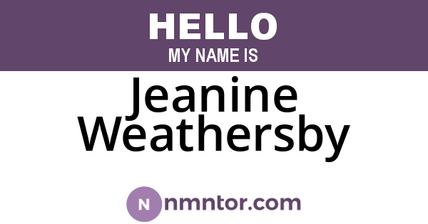 Jeanine Weathersby