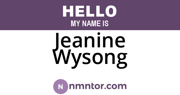 Jeanine Wysong