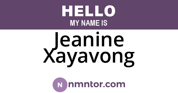 Jeanine Xayavong