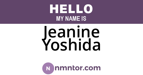 Jeanine Yoshida