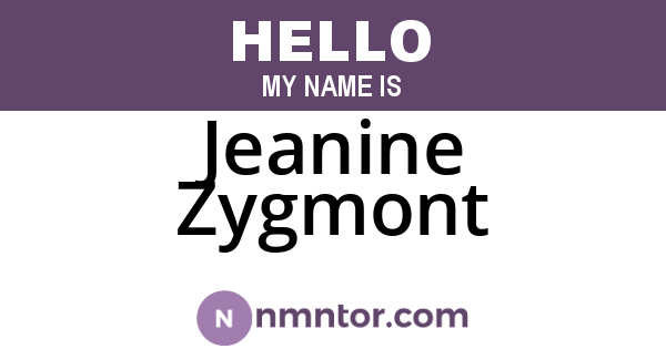 Jeanine Zygmont