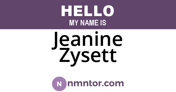 Jeanine Zysett