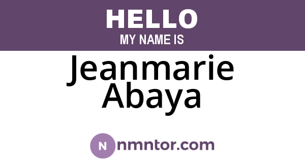 Jeanmarie Abaya