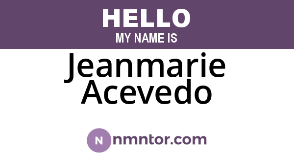Jeanmarie Acevedo