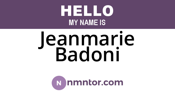 Jeanmarie Badoni
