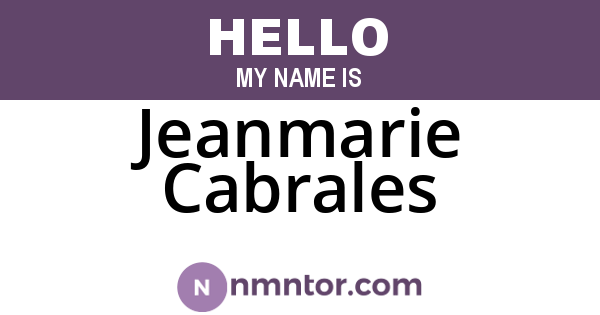 Jeanmarie Cabrales