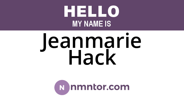 Jeanmarie Hack