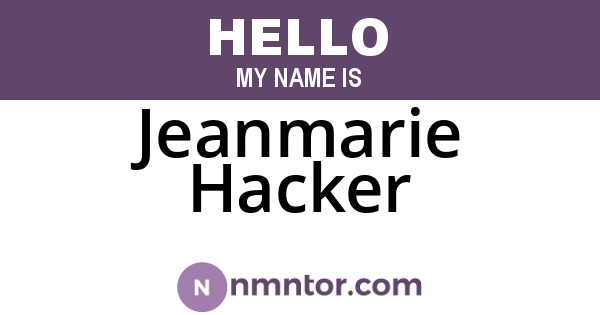 Jeanmarie Hacker