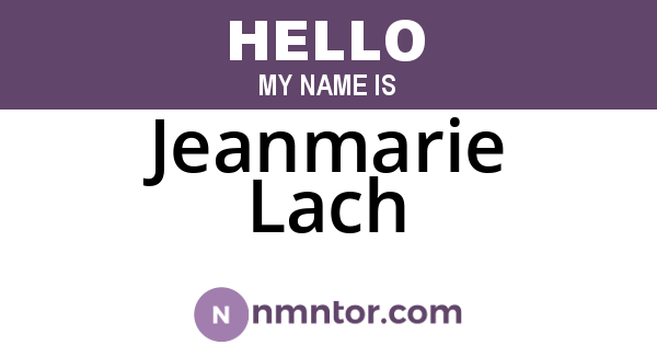 Jeanmarie Lach
