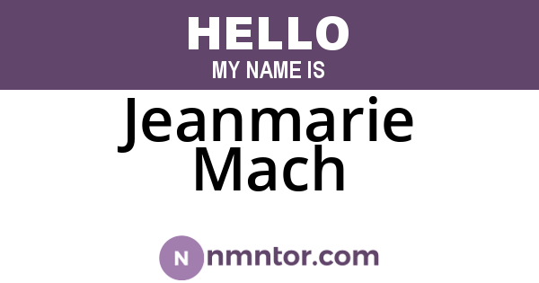 Jeanmarie Mach