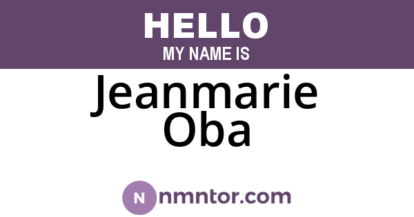 Jeanmarie Oba