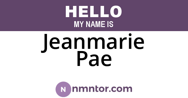 Jeanmarie Pae