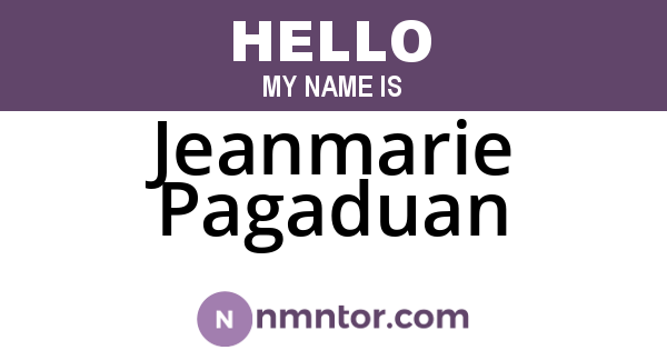Jeanmarie Pagaduan