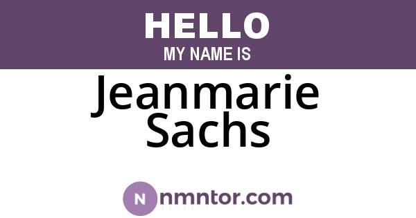 Jeanmarie Sachs
